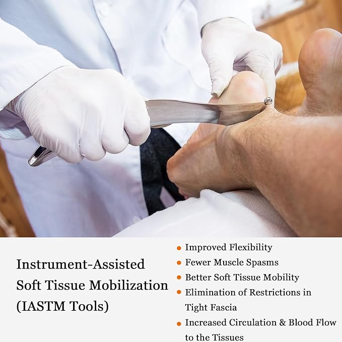 Scar Tissue Muscle Scraper Massage Tool Scar Massage Tools IASTM for Physical Therapy & Plantar Fasciitis with 2 Pieces (Set D)