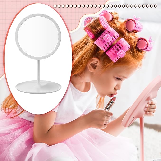 6 Pcs Spa Party Mirror Spa Party Supplies Sleepover Accessory Favors Makeup Mirror for Sleepover Slumber Birthday Favors Gift(White)