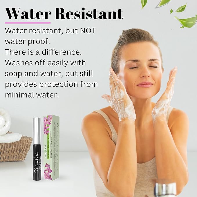 Fifth & Skin NATURLASH Natural Mascara (BROWN) - Hypoallergenic for Sensitive Eyes – Vegan, Cruelty, Gluten & Paraben Free - Nourish, Lengthen & Thicken Lashes