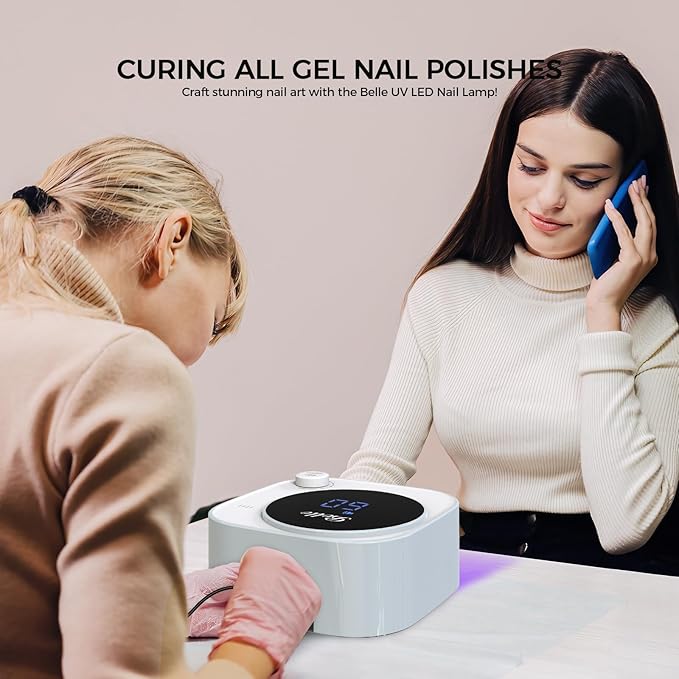 Belle UV Gel Nail Lamp - LED with 4 Timer Modes, Salon-Quality Nail Curing Light for Home and Professionals