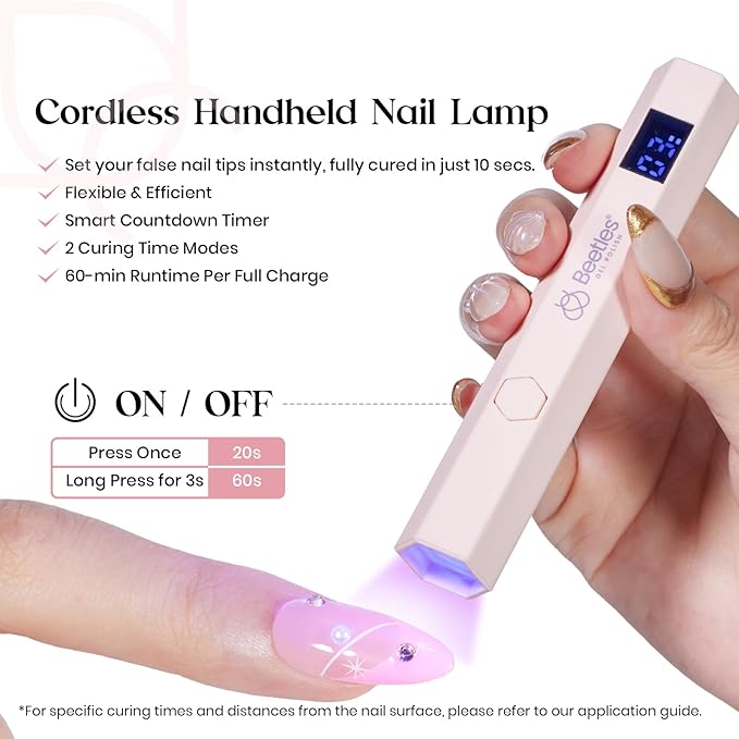 Beetles Gel Nail Kit, 300Pcs Almond Medium Nail Tips with Solid Nail Gel Glue,15 Sizes Soft Clear Nail Tips with Base Coat, Handheld Nail Lamp, Easy Nail Extension Set DIY Manicure Art Gift for Girls