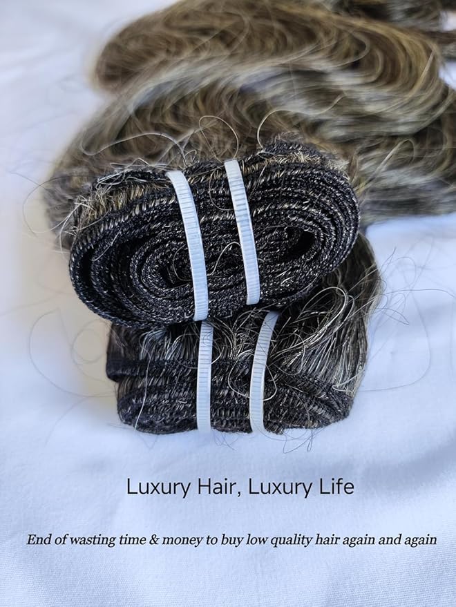Raw Human Hair Bundles Body Wave Salt and Pepper Gray Color One Donor Wavy Grey Human Hair Bundles 50% Grey Mixed Black Color 2 Bundles 12 12 Inches Virgin Hair Weave Weft by Clytie