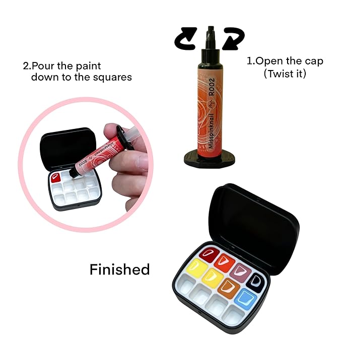 Advanced Painting Gel for Nail Art,8 colour kit with 2 palette(12 divsions),Non wipe,Manicure Professional Nail Salon DIY at Home Gift (B)