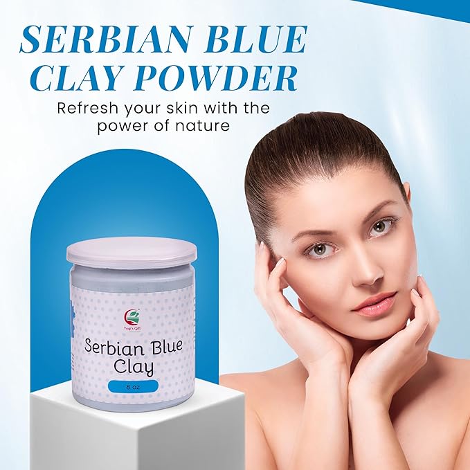 Serbian Blue Clay Powder 8 oz (227g) | 100% Natural Cambrian Clay For Skin & Soap Making | By Yogi's Gift®