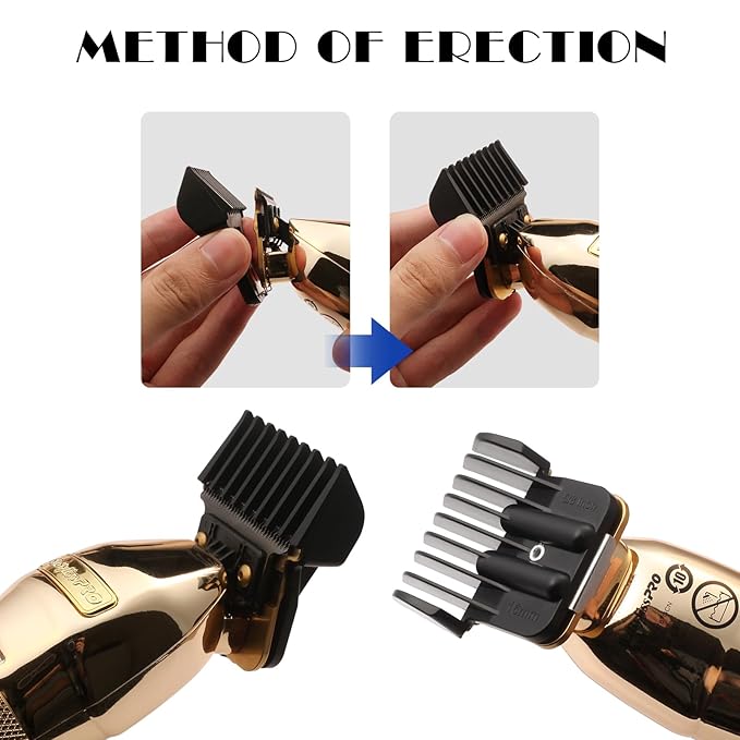 8 Pcs Trimmer Guards Fits for BaBylissPRO Barberology FX787 & FX726 Trimmer, Replacement Guards Set with Metal Spring Clip - From 1/32-5/4 inch