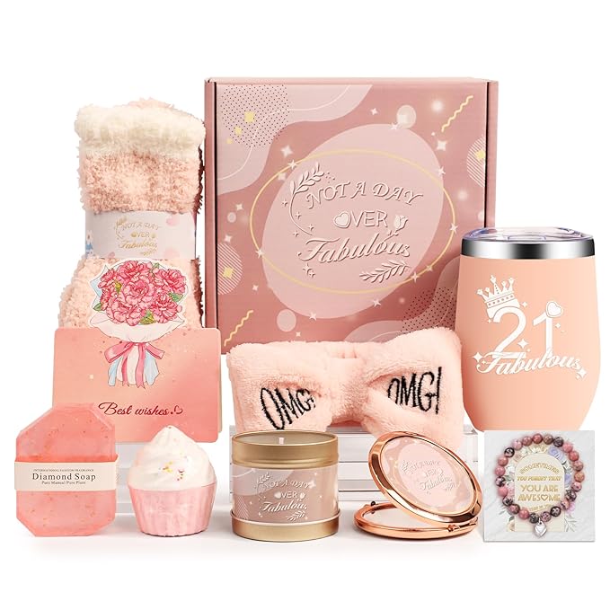 Happy Birthday Gifts for Women Friendship, Get Well Soon Gifts Baskets for Women, Self Care Package, Birthday Basket for Womens, Friends, Coworker Ideas