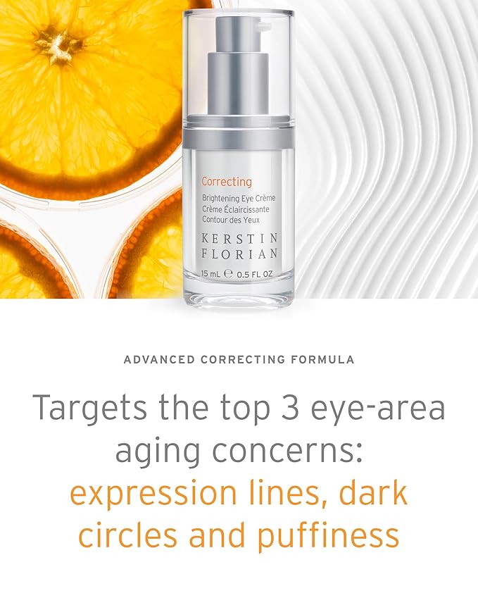Kerstin Florian Brightening Eye Creme | Anti Aging Under Eye Cream | Effective Ingredients to Reduce Dark Circles, Puffiness, Fine Lines & Wrinkles (.5 fl oz)