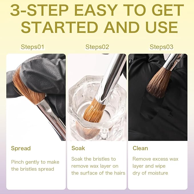 4Pcs Acrylic Nail Brushes Set, Kolinsky Acrylic Nail Art Brush, Art Design & Polish Mistake Cleaning Manicure Tools for Women Acrylic Application (Size 4 8 10 14)