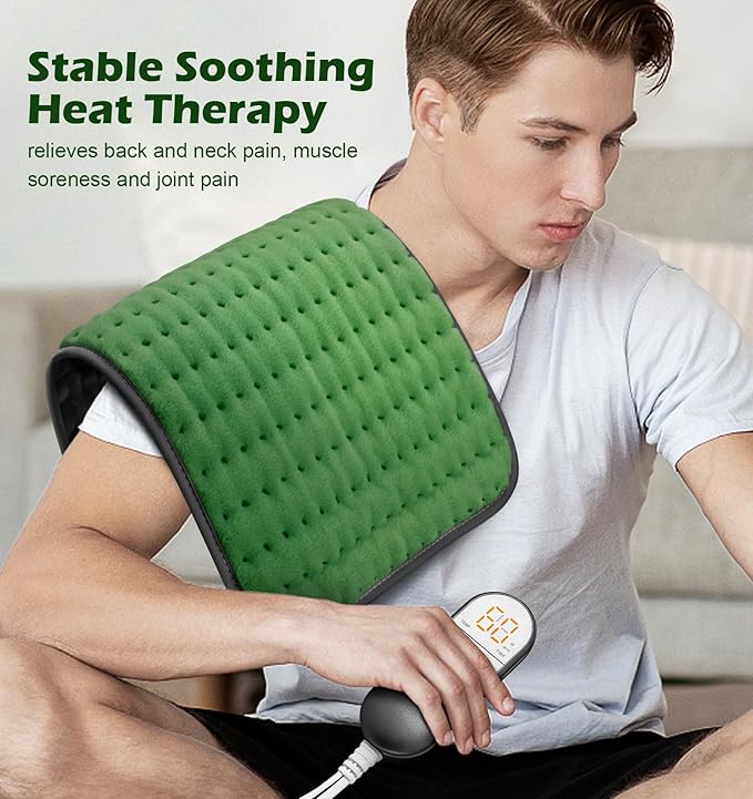 Heating pad for Back Pain Relief, Heating Pads for Neck, Shoulder, Fathers Mothers Day Gifts for Women, Men, Dad, Mom, Auto-Off,Machine Washable, Moist Dry Heat Options, Extra Large 12"x24"