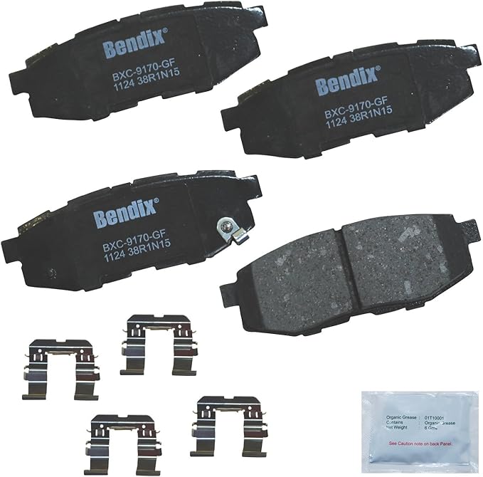 Bendix Priority1 CFC1124 Ceramic Rear Brake Pads for Select Models Scion FR-S, Subaru B9 Tribeca, BRZ, Forester, Legacy, Outback, WRX, Toyota 86