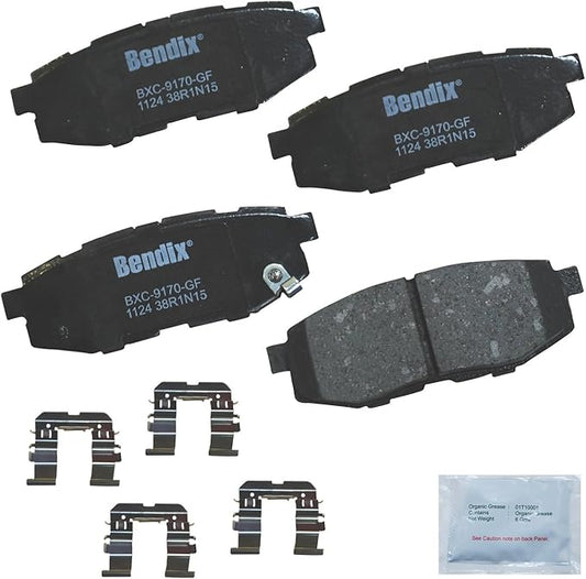 Bendix Priority1 CFC1124 Ceramic Rear Brake Pads for Select Models Scion FR-S, Subaru B9 Tribeca, BRZ, Forester, Legacy, Outback, WRX, Toyota 86