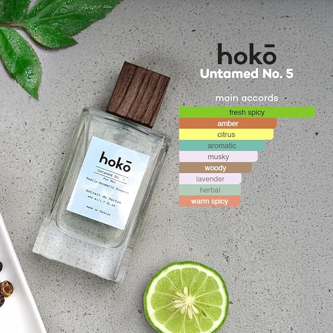 HOKO Untamed No. 5 – Premium Impression of Sauvage | Extrait de Parfum, 1.7 Oz | Bold Bergamot, Spicy Pepper & Musk | Long-Lasting Inspired Mens Cologne | Luxury Perfume