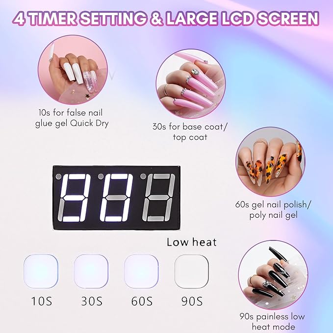 Makartt Rechargeable UV LED Light Cordless Nail Lamp Aurora 36W Professional Nail Dryer Bundle With Gel Nail Polish Kit,Black White Nail Polish Gel Set Noir & Blanc Fall Color Soak Off Nail Gel Polish