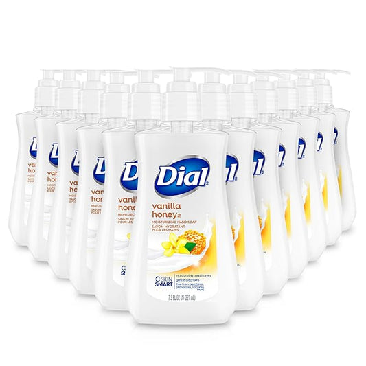 Dial Liquid Hand Soap, Vanilla Honey, 7.5 fl oz, Pack of 12