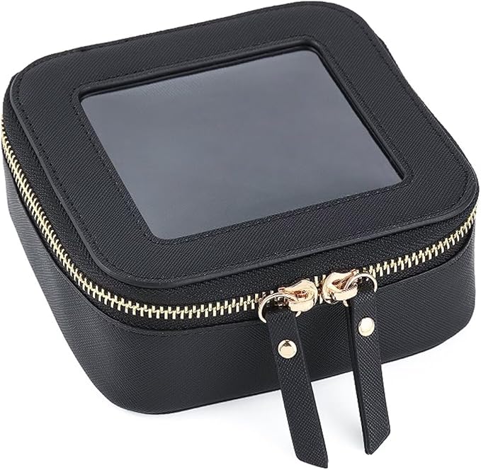 Small Clear Makeup Bag Travel Cosmetic Case, Portable Make Up Organizer Traveling Compact Car Bag for Essentials Transparent Toiletry Bag with Zipper