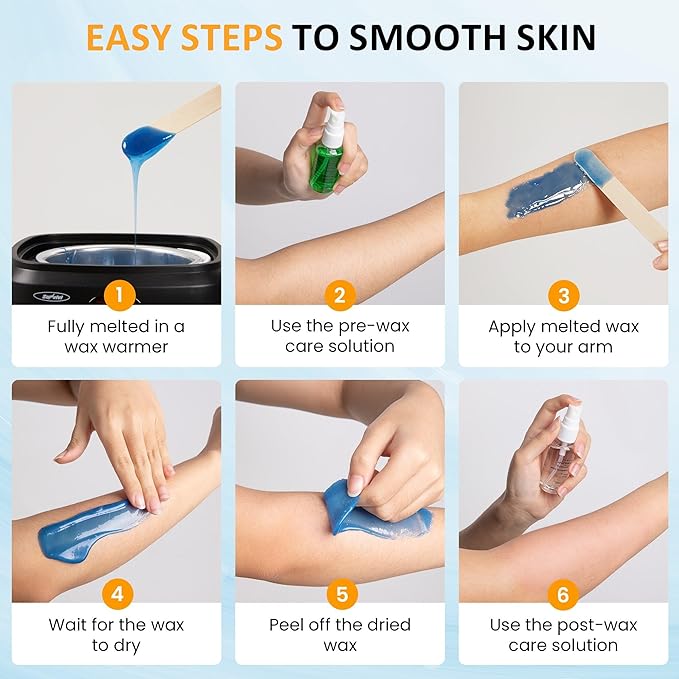 Sunvivi Hard Wax Beads for Hair Removal 2.5lb, Brazilian Bikini Hard Waxing Kit for Sensitive Skin, Perfect for Coarse Hair Full body Legs, Face and Underarms