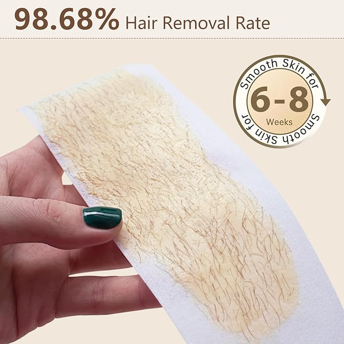 Sugar Wax Kit for Hair Removal: 300g Body Organic Sugaring Paste for Personal Home Use and Professional Salon Use - with 20pcs Wax Strips and 10pcs Sticks