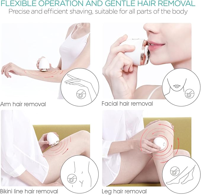 Electric Shaver for Women 3D Floating Blade Rotary Razor Hair Remover for Arms, Legs and Underarms Rechargeable Portable and Safe Wet and Dry Use ES300