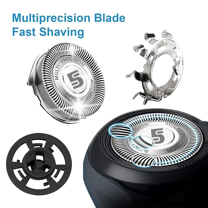 SH50 Replacement Blades Compatible with Series 5000 Electric Shavers, Replacement Heads For Philips Norelco 5000 Shaver, SH50 blades, 6-pc pack