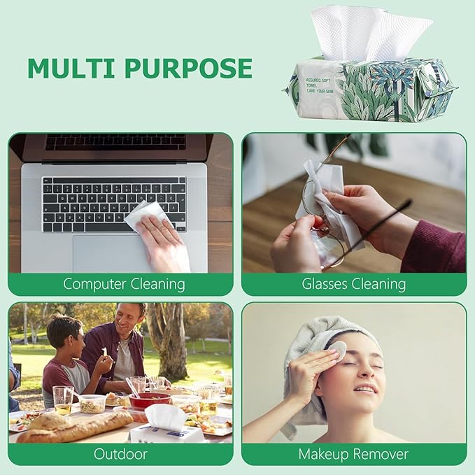 Face Towels Disposable Clean Facial Towels, Soft Cotton Dry Wipes, Disposable Face Towel for Skin Care, Towelette Cleansing, Makeup Remover Clean 600 Count