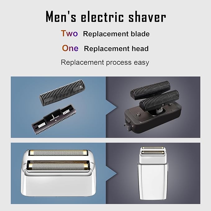 4 Pack Shaver Replacement Foil and Cutters compatible with BaBylissPRO Double FXFS2 Metal shaver foil replacement (Sliver-4PCS)