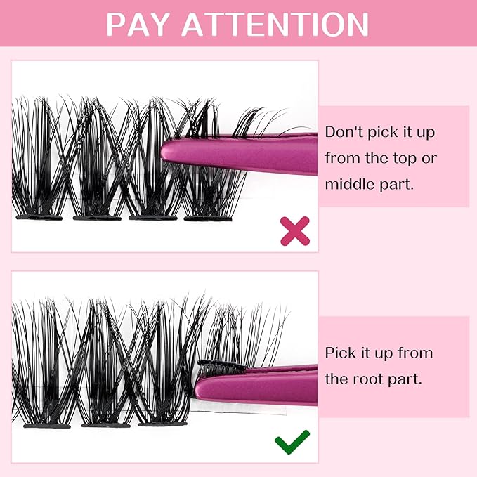 280 Pcs Individual Lashes 40D+50D Mixed Lash Clusters 14 Rows Cluster Lashes that Look Like Eyelash Extensions DIY Lash Extension Self Application At Home (40+50-D-9-16mix)