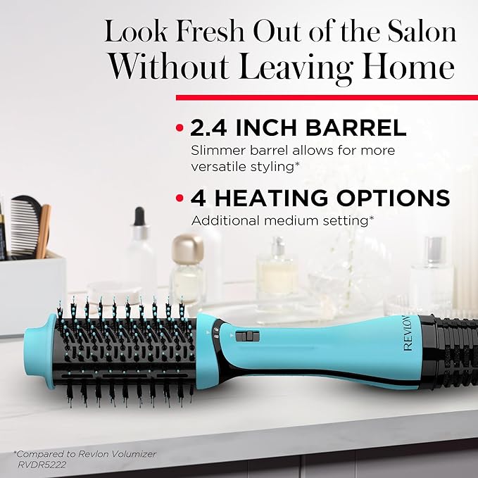 REVLON One Step Volumizer Plus Hair Dryer and Styler | More Volume, Less Damage, and More Styling Control for Easy and Fast Salon-Style Blowouts, Plus Travel Friendly (Mint)