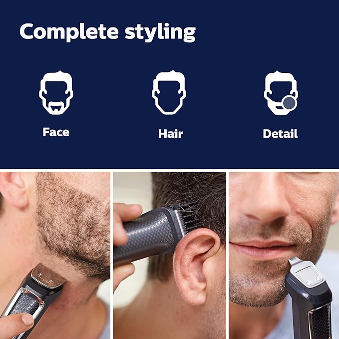 Norelco Philips Multigroomer All-in-One Trimmer Series 3000, 13 Piece Mens Grooming Kit, for Beard, Face, Nose, and Ear Hair Trimmer and Hair Clipper, NO Blade Oil Needed, MG3750/60