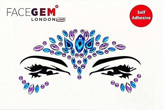 Face Gems Adhesive Glitter Jewel Tattoo Sticker Festival Gems Rave Party Body Make Up (9 PCS Z9ZAKMIX-B)