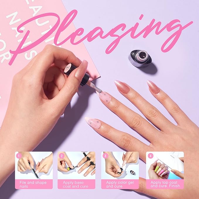 MEFA Gel Nail Polish Set 12 Colors Summer Tropical Breeze Collection Chameleon Gel Polish Kit Blue Green Purple Soak Off Nude Brown Manicure Gifts for Women Girl DIY Salon Home