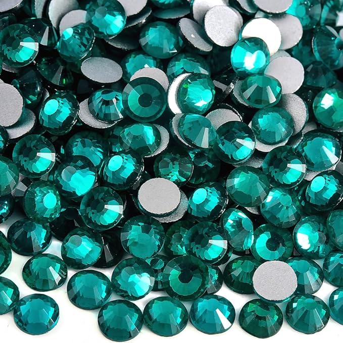 Blinginbox Flatback Rhinestones Bulk,14400pcs Crystal Round Loose Gemstones Glass Rhinestones for Crafts Makeup Nail Art Clothes Shoes DIY Decorations(SS10,2.7-2.9mm,Blue ziron)