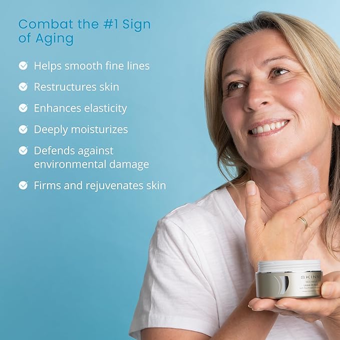 SKINN Neck Cream for Wrinkles, Neck Amour Leave-On Mask - Neck Firming Cream, Tightening & Lifting Sagging Skin - Chin & Neck Firming Lotion for Smoother & Firmer Skin - Neck Cream for Men & Women
