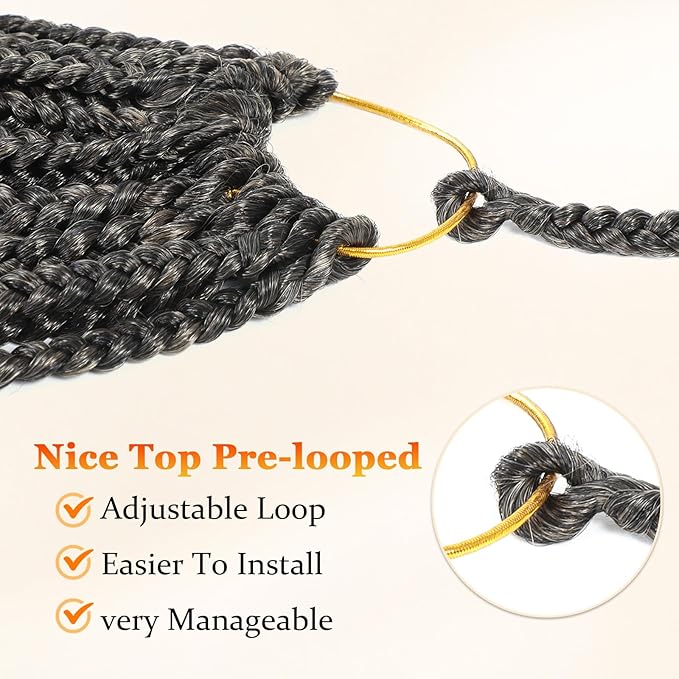 9 Packs Goddess Box Braids Crochet Hair Boho Crochet Box Braids With Curly Ends Crochet Hair For Black Women, 12 Inch Pre Looped Bohemian Crochet Box Braids Hair (12Inch 9 Packs,T27)