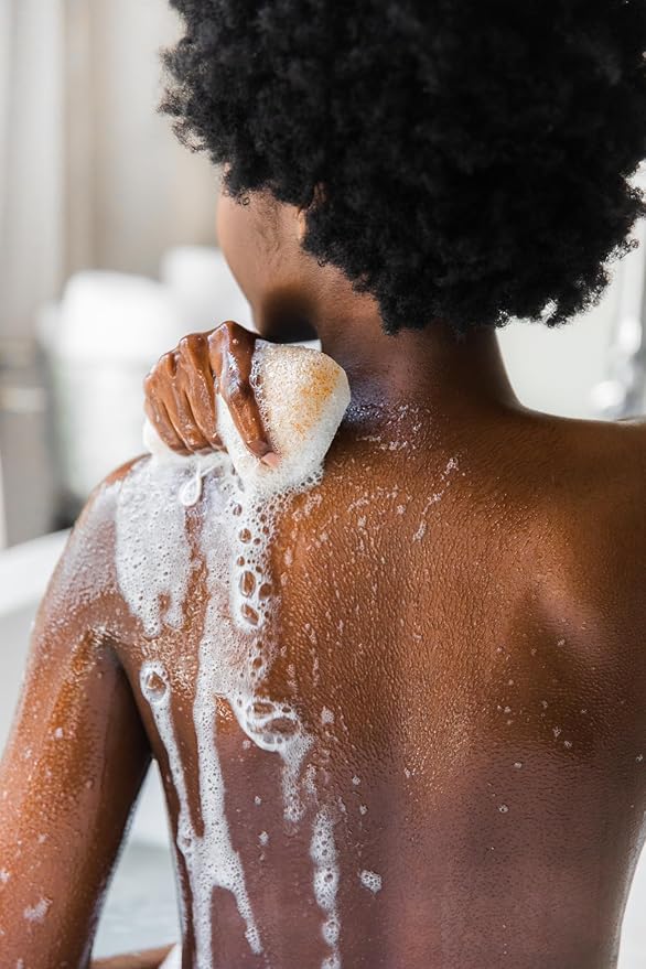 Bathorium Konjac Walnut Shell Body Sponge, Gently Cleanses Skin, Ideal for Daily Use, Made with Hand-Harvested Asian Konjac Root, Softens & Revitalizes, 1 Sponge