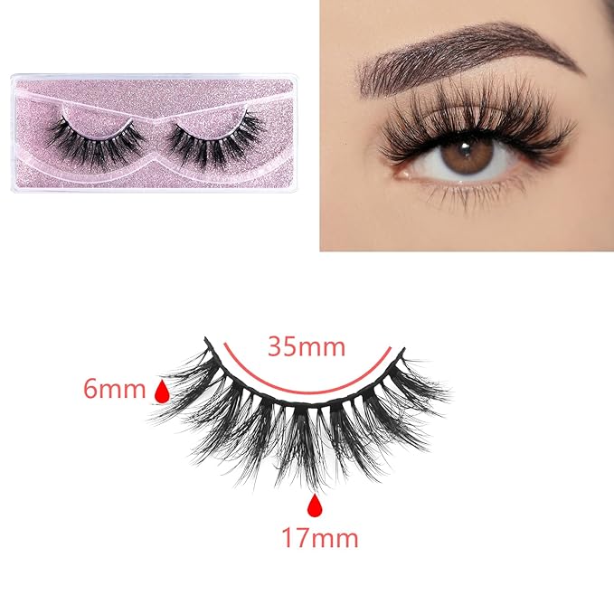 FARRED Wholesale Fluffy Dramatic Bulk Lashes 30 pairs Pack Individual Box 17mm Volume Faux Mink Eyelash Thick 8D Fake Lash Short Natural Look Eyelashes (F10-30 pairs)