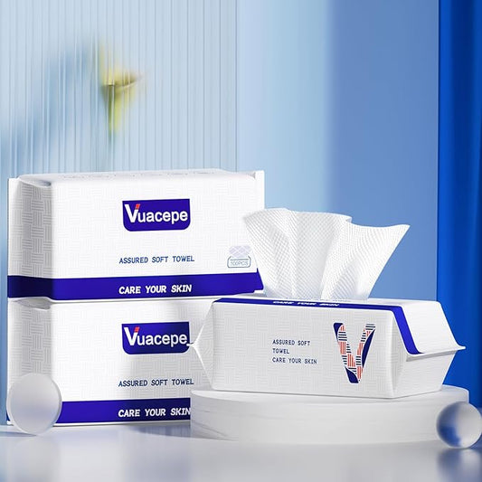 Disposable Face Towels, Cotton Makeup Remover Dry Wipes for Facial Cleansing, Facial Cloths Towelettes, Soft Face Towels for Skin Care, Facial Tissue for Travel 300 Count