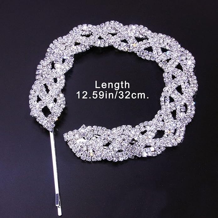 StoneFans Rhinestone Hair Jewelry for Braids Accessories HIP HOP Braid Jewelry Silver Bling Headpiece 3pcs Wedding Set