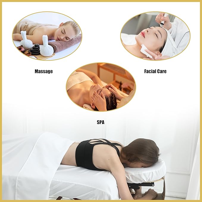 4 Sets Microfiber Massage Table Sheet Sets 3 Pcs Massage Bed Cover Soft Wrinkle Free Includes Massage Fitted Sheet,Massage Sheets and Face Cradle Cover for SPA Beauty Salon Tattoos (White)