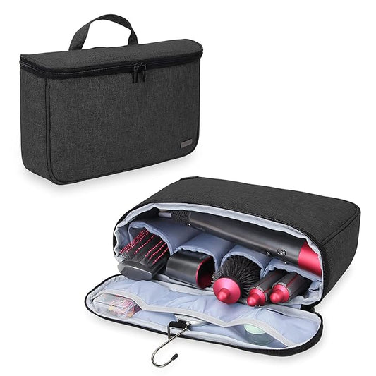 Teamoy Travel Storage Bag Compatible with Dyson Airwrap Styler, Portable Travel Organizer for Airwrap Styler and Attachments, Black