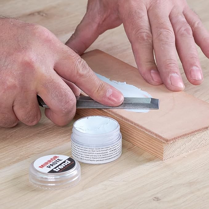 Trend Ultra Fine Mirror Paste & Premium Leather Strop, Hone and Polish Your Knives and Sharpened Tools, DWS/MP/KIT