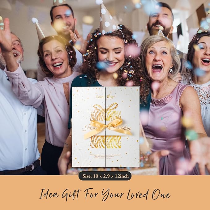 Mother's Day Gifts Birthday Gifts for Women Happy Birthday Surprise Box, 15pcs Luxury Spa Gifts, Gift Box for Teen Girls Unique with Hand Cream, Diy Nails Set, Skin Care Gift Sets for Women, Daughter