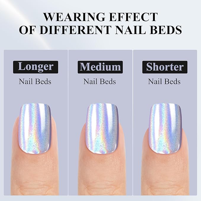 Cat Eye Press on Nails Short, Jofay Fashion Salon-Like Fake Nail with Blue Laser Gray Mystic Aurora Designs, False Nails Glue on Nails Reusable Full Cover Stick on Nails for Women, 160 Pcs