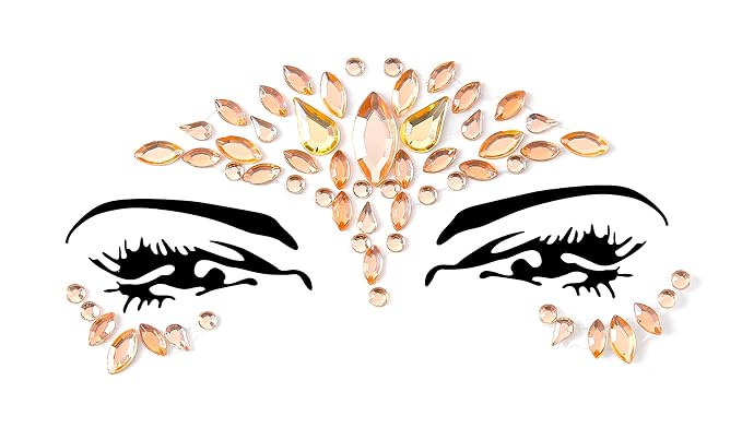 Face Gems Adhesive Glitter Jewel Tattoo Sticker Festival Gems Rave Party Body Make Up (9 PCS Z9ZAKMIX-B)