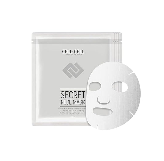 Secret Nude Mask | Ultra Thin Face Mask Provides Nourishment & Skin-Enhancing Ingredients For A Vibrant, Moisturized Skin | Pack of 5