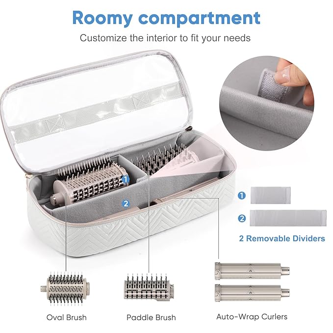 Hair Tools Travel Case with Black Hair Dryer Bag, Hair Tools Travel Carrying Case for Shark FlexStyle/SmoothStyle - Hair Air Wrap Dryer Case Flat Curling Iron Travel Organizer