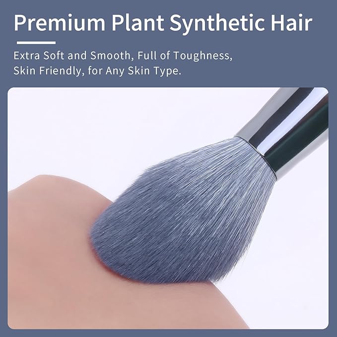 Blue Sapphire Makeup Brush Set Professional, Vegan Makeup Brushes Set, Makeup Brush Set with Case, Glitter Cosmetic Brushes Makeup Set, Make up Brushes Vegan, Make up Brushes Set Professional