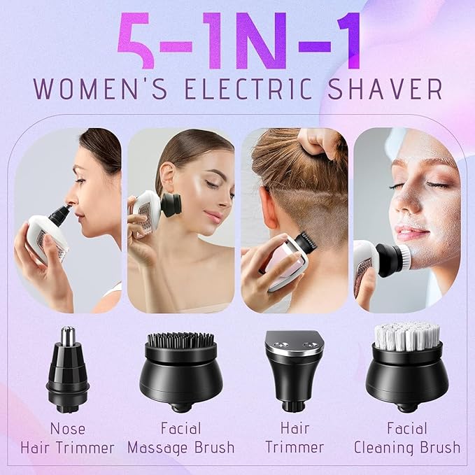 Electric Razors for Women, Electric Shaver Kit for Legs, Bikini and Body Wet Dry Use