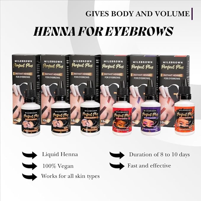 Eyebrow Henna, for natural-looking coloring, 15 ml (Red)