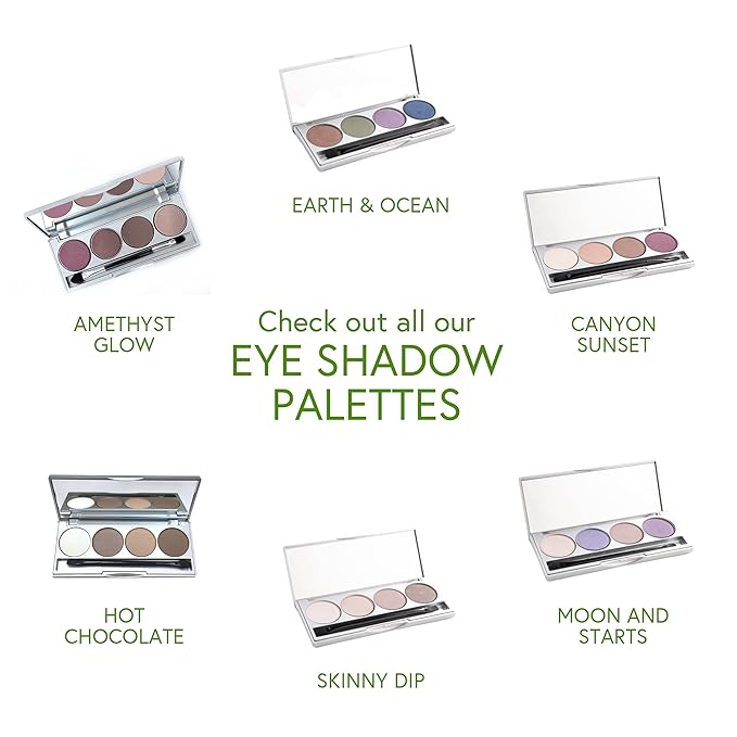 Honeybee Gardens Quad Eye Shadow Compact in Skinny Dip, Pink, Beige, Nude Tones, Refillable & Customizable, Vegan, 4 Pack 26mm Pans