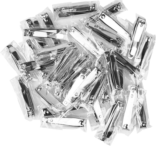 Thickened Stainless Steel Nail Clippers with Nail File, Nail Clippers Bulk,Bulk Nail Clippers for Homeless Individually Wrapped, for Homeless,Shelter, Air Bnb, Hotel 2.7inches (100 PCS)